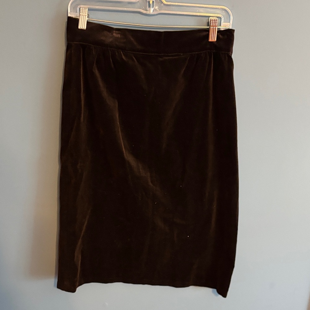 Vintage Gunne Sax choc brown Velvet Pencil Skirt
